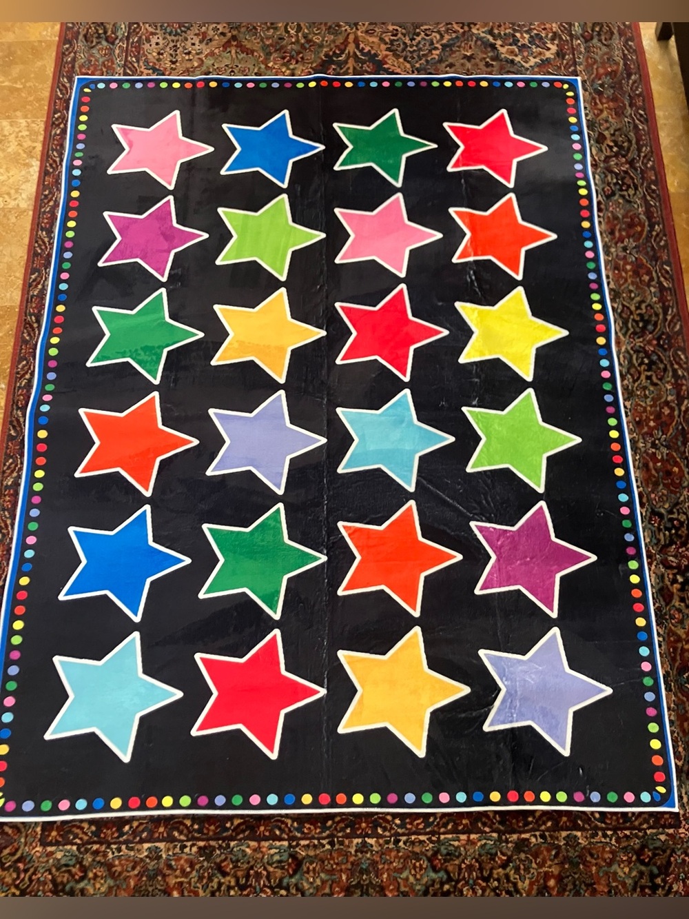Large Kids Rainbow Star Rug